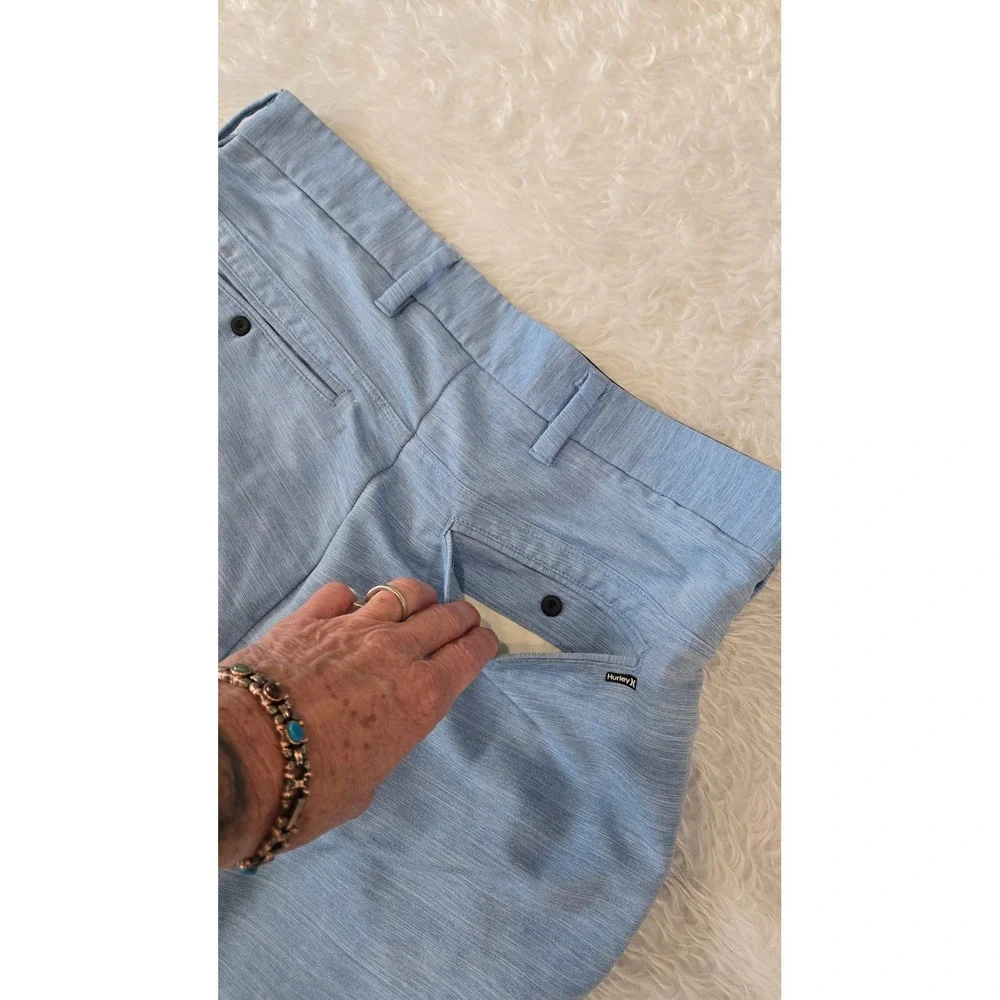 Hurley Hybrid Shorts Mens Size 30‎ Blue Textured Performance Stretch Golf Casual